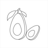 Vector cute avocado cartoon character illustration