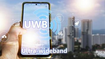 Ultra-wideband UWB is a short-range radio communication technology on bandwidths of 500MHz or greater and at very high frequencies. Overall, it works similarly to Bluetooth and Wi-Fi photo