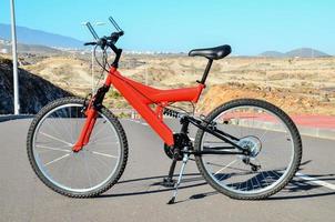 Red mountain bicycle photo