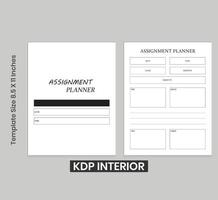 asignación planificador kdp interior diseño vector