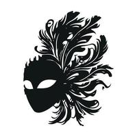 Black decorative carnival mask silhouette vector illustration