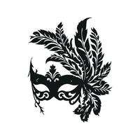 Black decorative carnival mask silhouette vector illustration