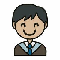 Positive face business man upper body icon vector illustration