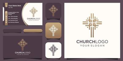 christian cross logo design vector template. Baptist cross symbol vector design template.