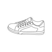 Shoe line art style isolated on a white background vector