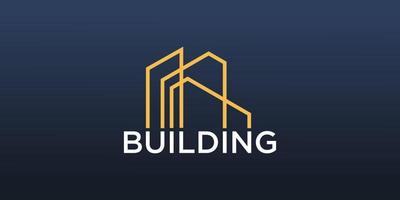 edificio logo diseño para construcción empresa con moderno concepto. vector