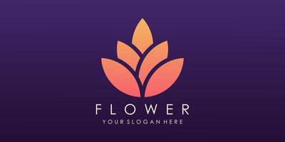 Lotus flower yoga logo design vector. vector