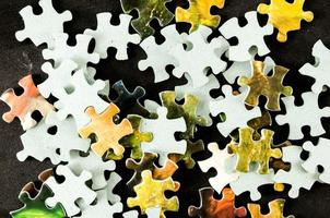 Colourful puzzle pieces photo