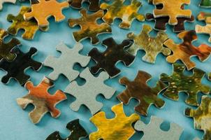 Colourful puzzle pieces photo