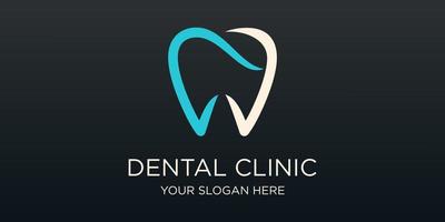 dental clínica diente logo diseño vector ilustración.