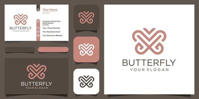 Abstract butterfly simple vector logotype. Line minimal universal luxury icon logo.