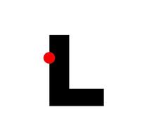 L letter with red dot company monogram. L icon. vector