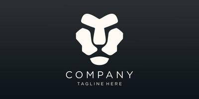 silhouette of lion king face logo vector