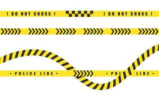 Yellow warning tapes set. Marking tape. Barrier tape. Caution tapes. Vector scalable graphics