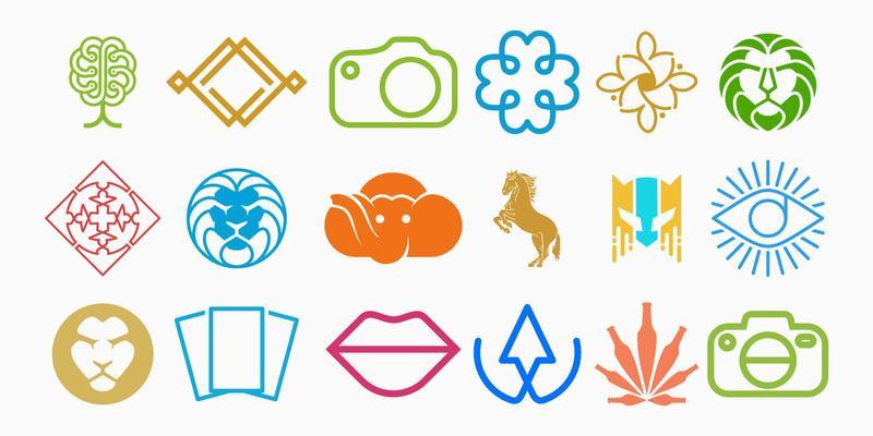 collection minimalist logo icon set. simple design vector illustration.
