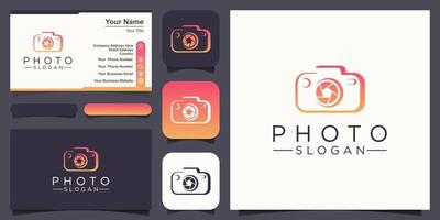 photography camera logo, design vector simple elegant modern style.