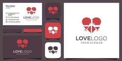 heart gift logo design template vector