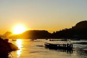 Sunset over the sea photo