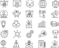 Vector illustration of universal icons line art. Suitable for presentation, web icon, business purposes, education, etc