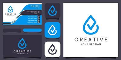 Water Drop with check mark icon Abstract Logo design vector