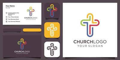 Abstract symbol cross logo template for churches and Christian organizations. vector