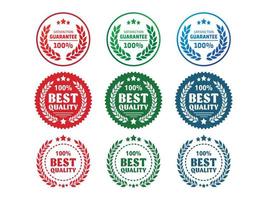 Collection of colorful label of satisfactin guarantee and best quality. Suitable for business purpose, promotion, advertisement, etc vector