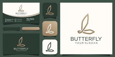 Abstract butterfly simple vector logotype. Line minimal universal luxury icon logo.