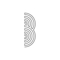 Letter B modern line art minimalist unique shape logo vector