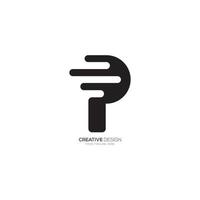 Modern letter P dynamic monogram logo vector