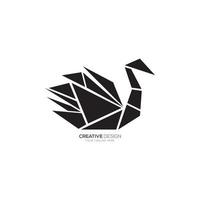 Modern origami creative art flat monogram logo vector