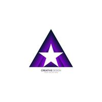 Letter A with negative space star sign modern logo vector