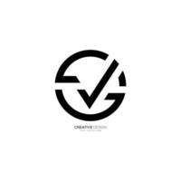 Modern letter C V G circle shape unique minimal logo vector