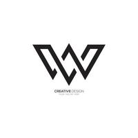 Letter W line shape elegant minimal logo vector