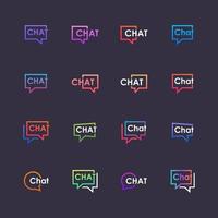 set of chat lettering with bubble logo. talk, speak, logo template. Chat vector logotype design template.