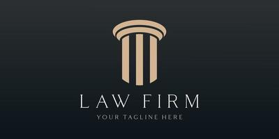 Pillar Vector Icon. Law Office Logo design Template