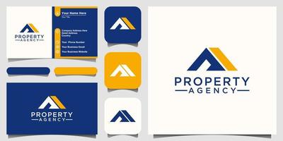 Real Estate Apartment Building construction Logo design template vector