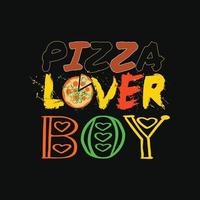 Pizza amante chico vector camiseta diseño. Pizza camiseta diseño. lata ser usado para impresión tazas, pegatina diseños, saludo tarjetas, carteles, bolsas, y camisetas