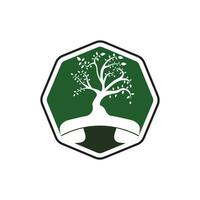 diseño de logotipo de vector de llamada de naturaleza. plantilla de diseño de icono de árbol de auricular.