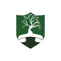 diseño de logotipo de vector de llamada de naturaleza. plantilla de diseño de icono de árbol de auricular.