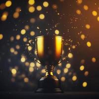 un trofeo con dorado celebracion efecto en el antecedentes foto