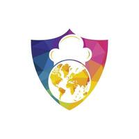 Global chef vector logo design.