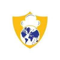 Global chef vector logo design.