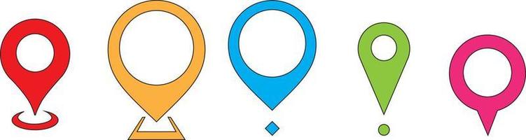 Set of location icons. Map pin place marker. Location pin collection. Set of map pin icons. vector