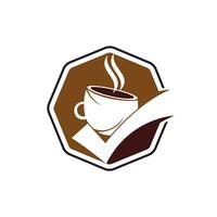 diseño de logotipo vectorial de cheque de café. taza de café con una marca de verificación. vector