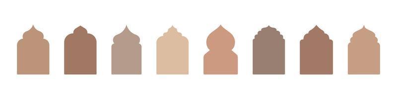 Islamic vector shape of a window or door arch. Arab frame set. Ramadan kareem silhouette icon
