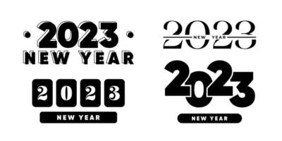 2023 new year logo text design set. 2023 number design template. Calendar simple icon vector