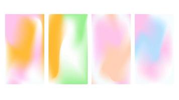 Gradient y2k aura background. Holographic pattern for stories or poster design. Iridescent aurora frame with smooth ombre effect. Aesthetic groovy ig blurry cover from 2000s vibe vector