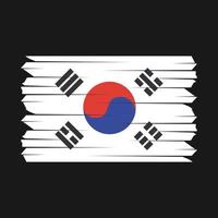 pincel de bandera de corea del sur vector