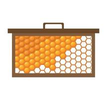 abeja miel marco icono en blanco antecedentes en plano estilo vector