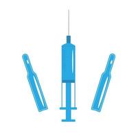 Medical syringe set and ampoules vector image on a white background isolated